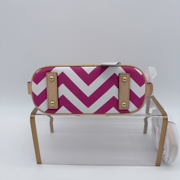 Dooney & Bourke Chevron Bitsy Bag Fuchsia - Picture 5 of 13